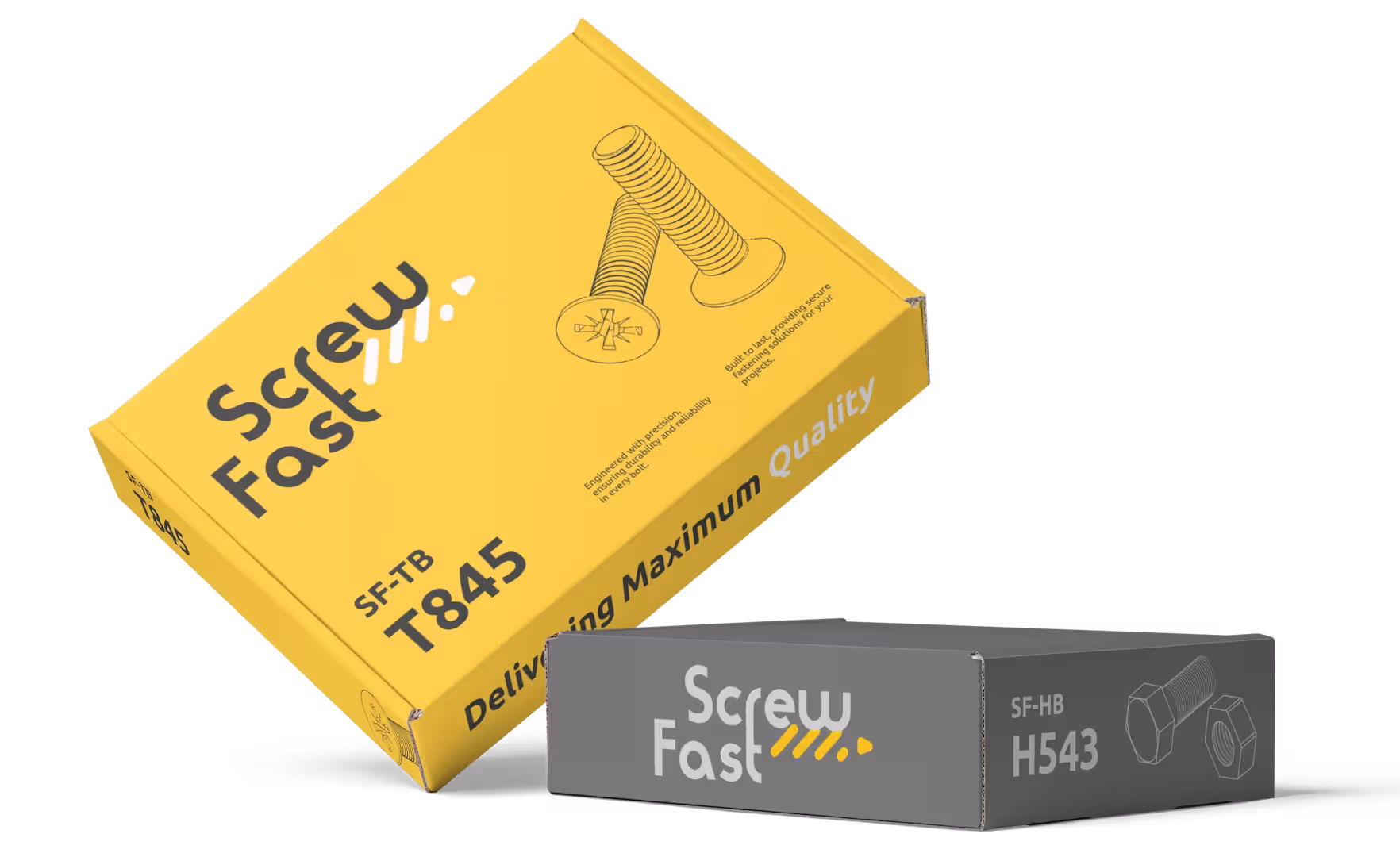 Maquettes de boîtes de vis à machine